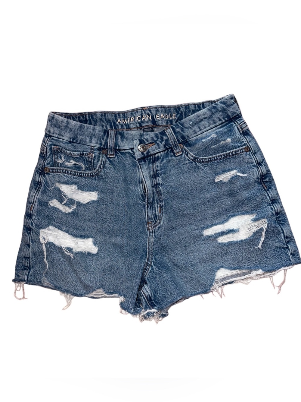 American Eagle Outfitters Distressed Denim Shorts - Medium Blue